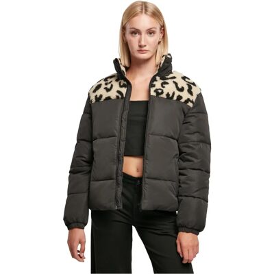 Urban Classics Damen Ladies AOP Sherpa Mixed Puffer Jacket - Vinterjakke Urban Classics Damen Ladies AOP Sherpa Mixed Puffer Jacket - Vinterjakke