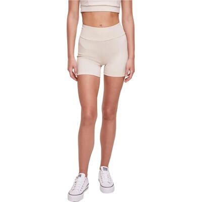 Shorts cyclisme taille haute recyclés pour femmes - Beige Shorts cyclisme taille haute recyclés pour femmes - Beige