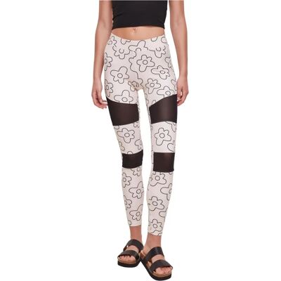 Urban Classics Kobiety Ladies Tech Mesh AOP Leggings - Leggings Urban Classics Kobiety Ladies Tech Mesh AOP Leggings - Leggings
