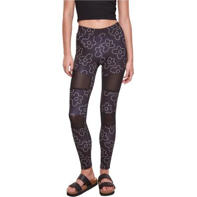 Urban Classics Damen Ladies Tech Mesh AOP Leggings - Leggings Urban Classics Damen Ladies Tech Mesh AOP Leggings - Leggings
