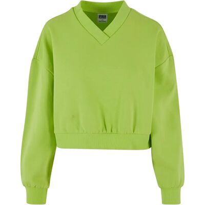 Urban Classics Damen Cropped V-Neck - Pullover Urban Classics Damen Cropped V-Neck - Pullover