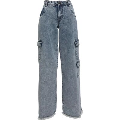Jeans cargo pour femmes Urban Classics UC - Bleu Modrá 32 - Jean Jeans cargo pour femmes Urban Classics UC - Bleu Modrá 32 - Jean