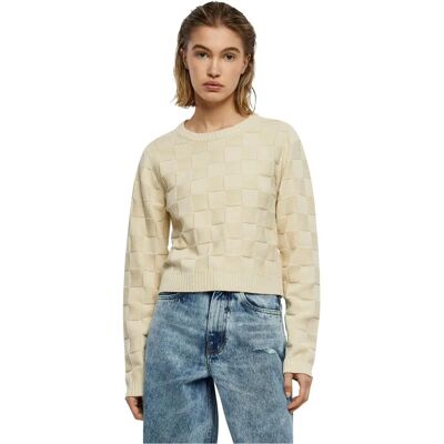Pull en maille à carreaux Urban Classics pour femmes TB6138 Pull en maille à carreaux Urban Classics pour femmes TB6138