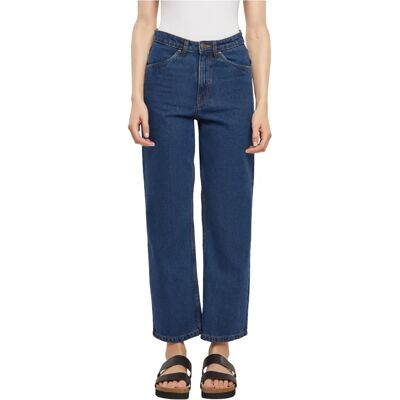 Urban Classics Dam Cropped Straight Leg Jeans - Navy Blue - Jeans Urban Classics Dam Cropped Straight Leg Jeans - Navy Blue - Jeans