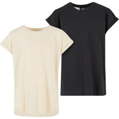 Urban Classics Mädchen Off-Shoulder T-Shirt 2er Pack Urban Classics Mädchen Off-Shoulder T-Shirt 2er Pack
