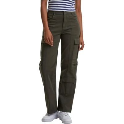 Urban Classics Dames Loose Utility Stretch Twill Broek - Broeken Urban Classics Dames Loose Utility Stretch Twill Broek - Broeken