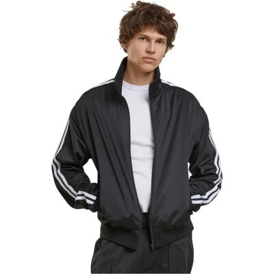 Urban Classics Retro Tricot Track Jacket - Veste de sport, noire, L Urban Classics Retro Tricot Track Jacket - Veste de sport, noire, L