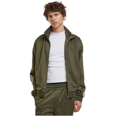 Urban Classics Olive Retro Tricot Track Jacket - Jas Urban Classics Olive Retro Tricot Track Jacket - Jas