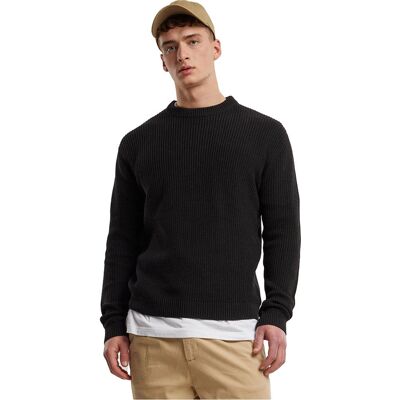 Urban Classics Rib Basic Sweater - L - Casual, Unisex, Sort Urban Classics Rib Basic Sweater - L - Casual, Unisex, Sort