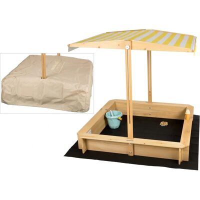 needs&wants 31004 Holzsandkasten mit Dach, Abdeckung und Boden-Folie - Sandkasten needs&wants 31004 Holzsandkasten mit Dach, Abdeckung und Boden-Folie - Sandkasten