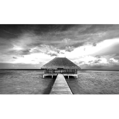 PAPERMOON - Haus auf dem Wasser Schwarz & Weiß - Schwarz-Weiß - Wallpaper PAPERMOON - Haus auf dem Wasser Schwarz & Weiß - Schwarz-Weiß - Wallpaper