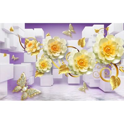PAPERMOON Abstrakt Blumen Tapete - Wanddekoration - 2,5m x 1,86m PAPERMOON Abstrakt Blumen Tapete - Wanddekoration - 2,5m x 1,86m
