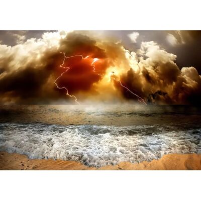 PAPERMOON Strand mit Gewitter Fototapete - Wandtapete PAPERMOON Strand mit Gewitter Fototapete - Wandtapete