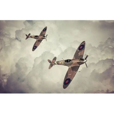 PAPERMOON Fototapete Spitfires Vintage Artwork - Bunt, 3m x 2.23m PAPERMOON Fototapete Spitfires Vintage Artwork - Bunt, 3m x 2.23m