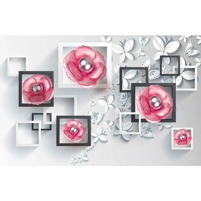 PAPERMOON Farbige Blumen Tapete - Vlies Tapete PAPERMOON Farbige Blumen Tapete - Vlies Tapete