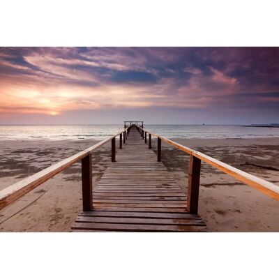 PAPERMOON Bunt Wandbild Steg am Strand - Fototapete PAPERMOON Bunt Wandbild Steg am Strand - Fototapete