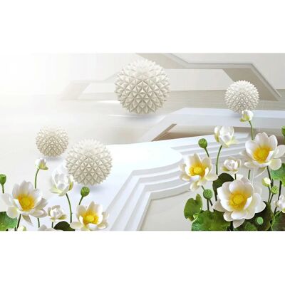 PAPERMOON Abstrakt 3D Blumen Tapete - Vlieswandbild PAPERMOON Abstrakt 3D Blumen Tapete - Vlieswandbild