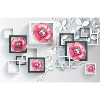 PAPERMOON Blumenmuster Fototapete - Bunt - 4m x 2,6m - Tapete PAPERMOON Blumenmuster Fototapete - Bunt - 4m x 2,6m - Tapete