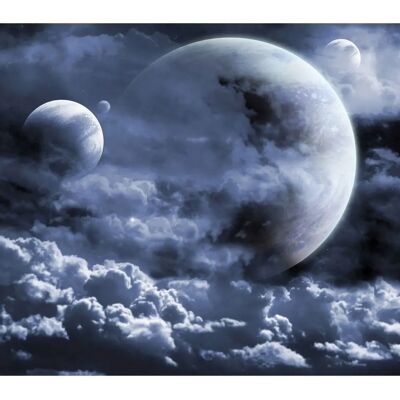 PAPERMOON Wolken mit Monden Bunt Wandbild - Wandbild PAPERMOON Wolken mit Monden Bunt Wandbild - Wandbild