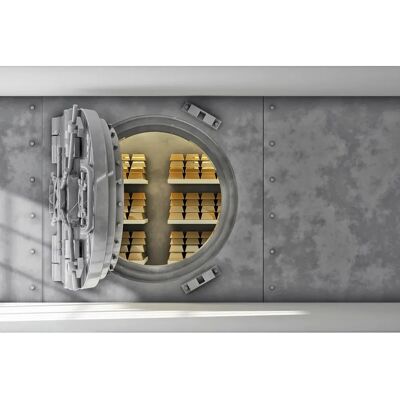 PAPERMOON Tresor mit Goldbarren Tapete - Wanddekor für Wohnzimmer PAPERMOON Tresor mit Goldbarren Tapete - Wanddekor für Wohnzimmer