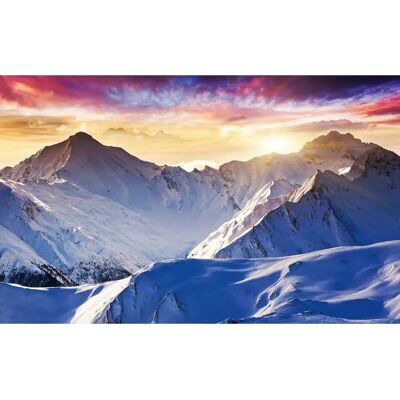 PAPERMOON Schneeberge Fototapete - Landschaft, Bunt, Hochwertiger Druck PAPERMOON Schneeberge Fototapete - Landschaft, Bunt, Hochwertiger Druck