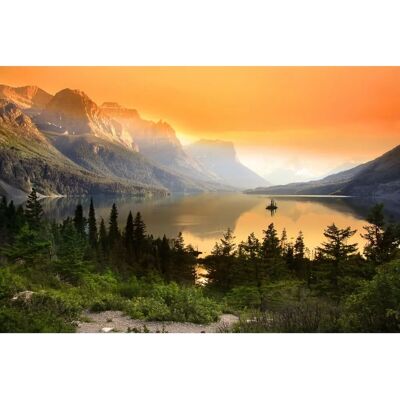 PAPERMOON Mystische Landschaft Tapete - Saint Mary Lake Wandbeklebung PAPERMOON Mystische Landschaft Tapete - Saint Mary Lake Wandbeklebung