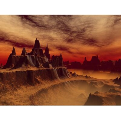 PAPERMOON Rote Fantasielandschaft Tapete - Wanddeko PAPERMOON Rote Fantasielandschaft Tapete - Wanddeko