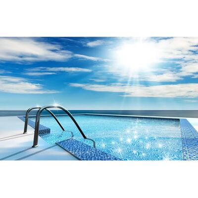 PAPERMOON Blaue Schwimmbad Fototapete - Wandbild PAPERMOON Blaue Schwimmbad Fototapete - Wandbild
