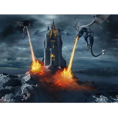 PAPERMOON Drachen Fototapete - Hochwertiger Digitaldruck - 4,50m x 2,80m PAPERMOON Drachen Fototapete - Hochwertiger Digitaldruck - 4,50m x 2,80m