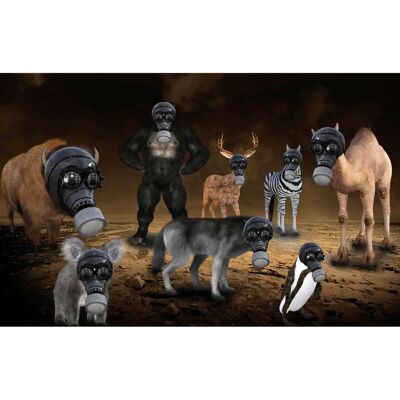 PAPERMOON Gasmasken Tiere Bunt Tapete - Tapete PAPERMOON Gasmasken Tiere Bunt Tapete - Tapete