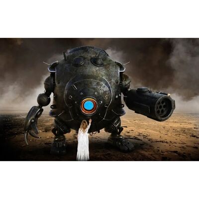 PAPERMOON Mädchen grüßt Roboterdroide Tapete - Tapete PAPERMOON Mädchen grüßt Roboterdroide Tapete - Tapete