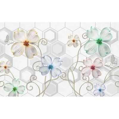 PAPERMOON Blumen Tapete - 4,50m x 2,80m - Wanddeko PAPERMOON Blumen Tapete - 4,50m x 2,80m - Wanddeko