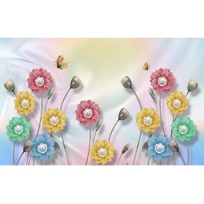PAPERMOON Bunte Blumen Muster Wandbild - Wandbild PAPERMOON Bunte Blumen Muster Wandbild - Wandbild