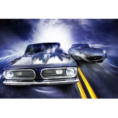 PAPERMOON Rennwagen Wandbild - Bunte Tapete 4,5x2,8m - Fototapete PAPERMOON Rennwagen Wandbild - Bunte Tapete 4,5x2,8m - Fototapete