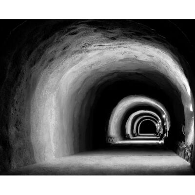 PAPERMOON Tunnel Schwarz & Weiß Tapete - Tapete PAPERMOON Tunnel Schwarz & Weiß Tapete - Tapete