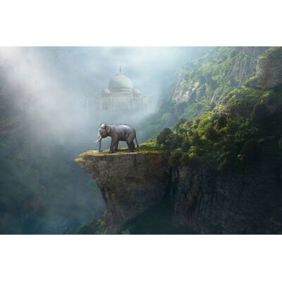 PAPERMOON Indischer Elefant Taj Mahal - Bunt - 5 Bahnen - 2,50m x 1,86m - Wandteppich PAPERMOON Indischer Elefant Taj Mahal - Bunt - 5 Bahnen - 2,50m x 1,86m - Wandteppich