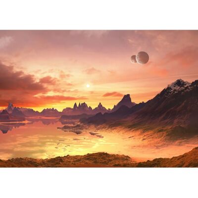 PAPERMOON Futuristische Planeten Galaxie Tapete - Wandbild PAPERMOON Futuristische Planeten Galaxie Tapete - Wandbild