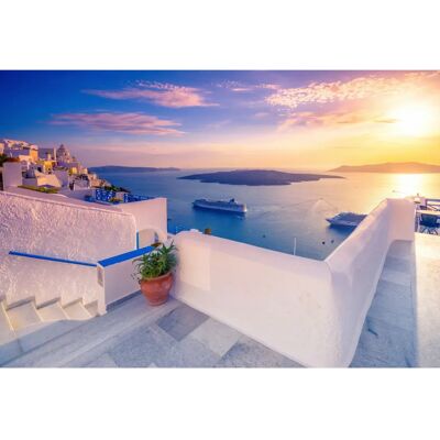 PAPERMOON Santorini Terrasse Blick Tapete - Tapete PAPERMOON Santorini Terrasse Blick Tapete - Tapete