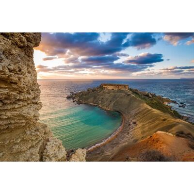 PAPERMOON GNEJNA BUCHT-MALTA STRAND KLIPPEN KÜSTE BLUMEN GEBIRGE - Wandbild PAPERMOON GNEJNA BUCHT-MALTA STRAND KLIPPEN KÜSTE BLUMEN GEBIRGE - Wandbild