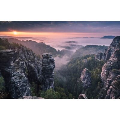 PAPERMOON Wandbild Andreas Wonisch Sonnenaufgang auf den Felsen - Fototapete PAPERMOON Wandbild Andreas Wonisch Sonnenaufgang auf den Felsen - Fototapete