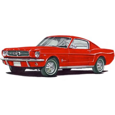 PAPERMOON Mustang Fastback 1965 - Bunt, 6 Bahnen Vlies Tapete PAPERMOON Mustang Fastback 1965 - Bunt, 6 Bahnen Vlies Tapete
