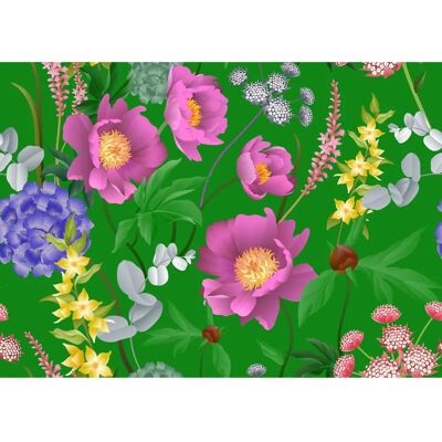 PAPIERMOON Blumen Abstraktes Muster Retro Tapete - Tapete PAPIERMOON Blumen Abstraktes Muster Retro Tapete - Tapete