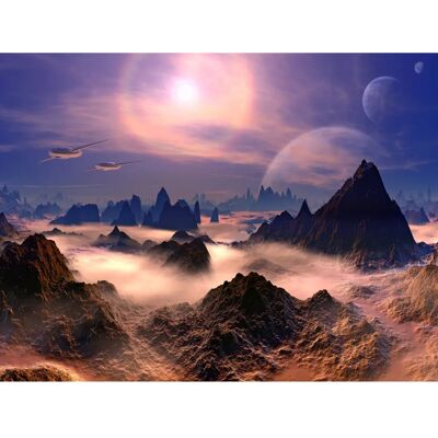 PAPERMOON Futuristische Weltraum Mond Galaxie Wandbild - Tapete PAPERMOON Futuristische Weltraum Mond Galaxie Wandbild - Tapete