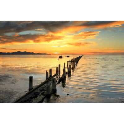 PAPERMOON Holzbrücke Altes Pier Meer Strand Wandbild PAPERMOON Holzbrücke Altes Pier Meer Strand Wandbild