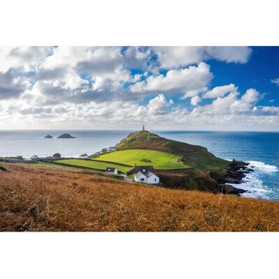 PAPERMOON Wandbild Leuchtturm Cornwall Wiese Meer Strand - Tapete PAPERMOON Wandbild Leuchtturm Cornwall Wiese Meer Strand - Tapete