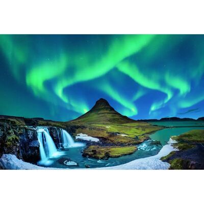 PAPERMOON Wandbild - Kirkjufell Nordlichter Landschaft Island - Bunt PAPERMOON Wandbild - Kirkjufell Nordlichter Landschaft Island - Bunt
