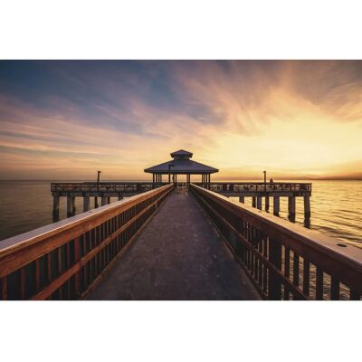 PAPERMOON Holz-Brücke Florida Pier Meer Wandbild - Vlies Tapete PAPERMOON Holz-Brücke Florida Pier Meer Wandbild - Vlies Tapete