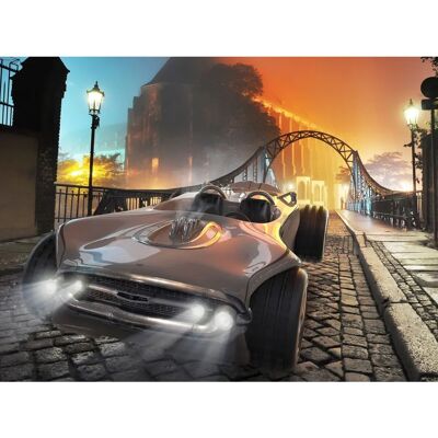 PAPERMOON Retro Auto-Altstadt Fantasie Vintage Sport Tapete - Tapete PAPERMOON Retro Auto-Altstadt Fantasie Vintage Sport Tapete - Tapete