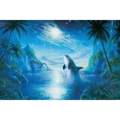 PAPERMOON Tropische Palmen Dschungel Meer Orca Tapete - Tapete PAPERMOON Tropische Palmen Dschungel Meer Orca Tapete - Tapete