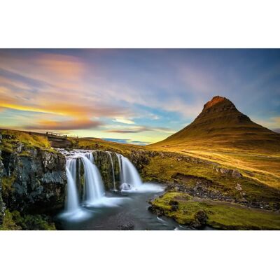 PAPERMOON Wandbild - Wasserfall Natur Landschaft Berge See XXL PAPERMOON Wandbild - Wasserfall Natur Landschaft Berge See XXL